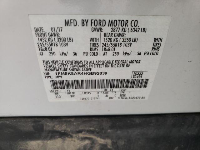 Photo 12 VIN: 1FM5K8AR4HGB92839 - FORD EXPLORER P 