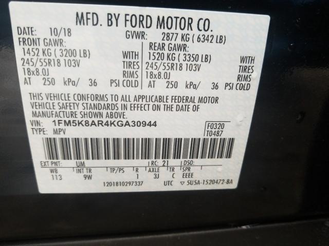 Photo 9 VIN: 1FM5K8AR4KGA30944 - FORD EXPLORER P 