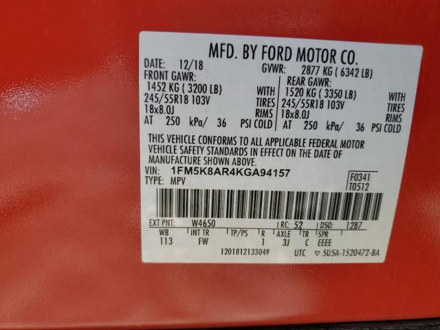 Photo 12 VIN: 1FM5K8AR4KGA94157 - FORD EXPLORER P 