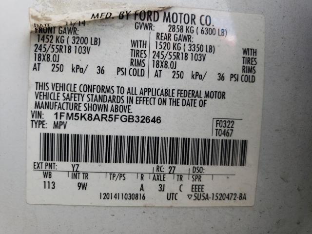 Photo 12 VIN: 1FM5K8AR5FGB32646 - FORD EXPLORER P 