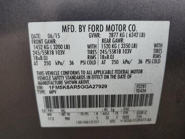 Photo 13 VIN: 1FM5K8AR5GGA27929 - FORD EXPLORER P 