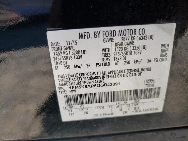 Photo 12 VIN: 1FM5K8AR5GGB43891 - FORD EXPLORER P 