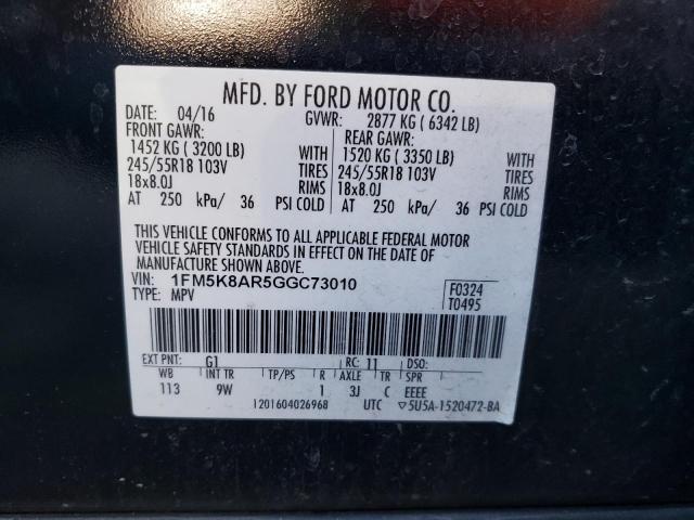 Photo 12 VIN: 1FM5K8AR5GGC73010 - FORD EXPLORER P 