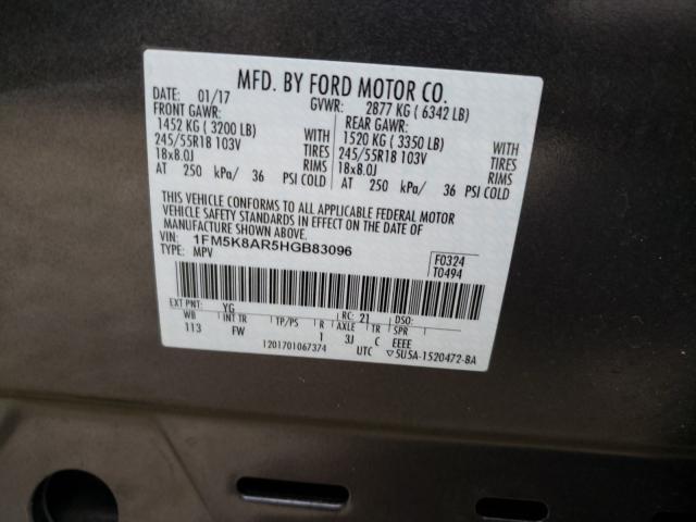 Photo 9 VIN: 1FM5K8AR5HGB83096 - FORD EXPLORER P 