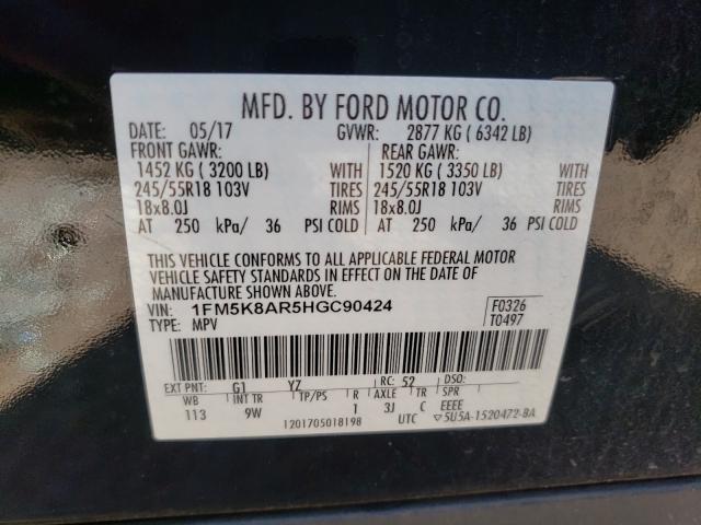 Photo 9 VIN: 1FM5K8AR5HGC90424 - FORD EXPLORER P 