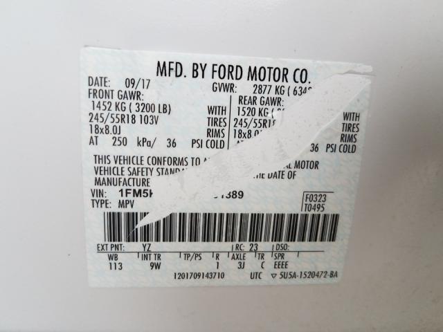 Photo 9 VIN: 1FM5K8AR5HGE01389 - FORD EXPLORER P 