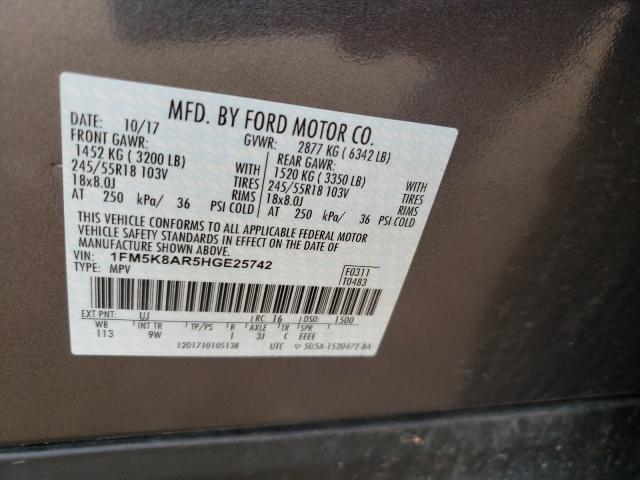 Photo 9 VIN: 1FM5K8AR5HGE25742 - FORD EXPLORER P 