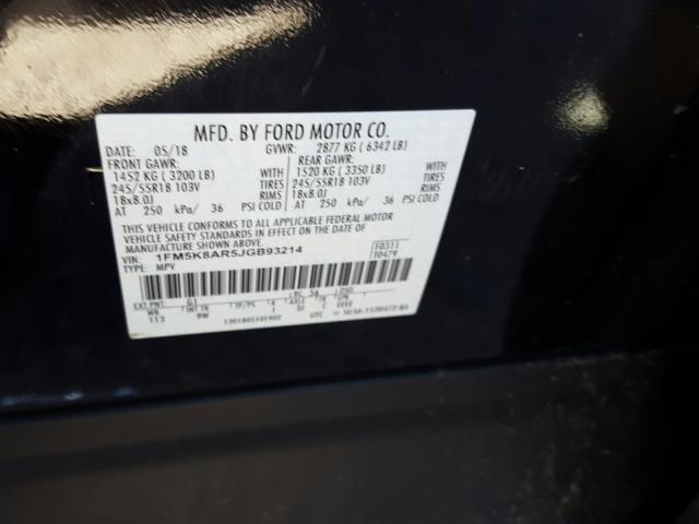 Photo 9 VIN: 1FM5K8AR5JGB93214 - FORD EXPLORER P 