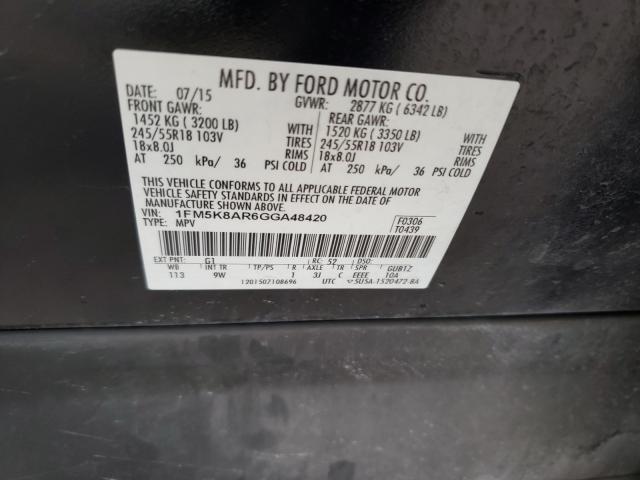 Photo 9 VIN: 1FM5K8AR6GGA48420 - FORD EXPLORER P 