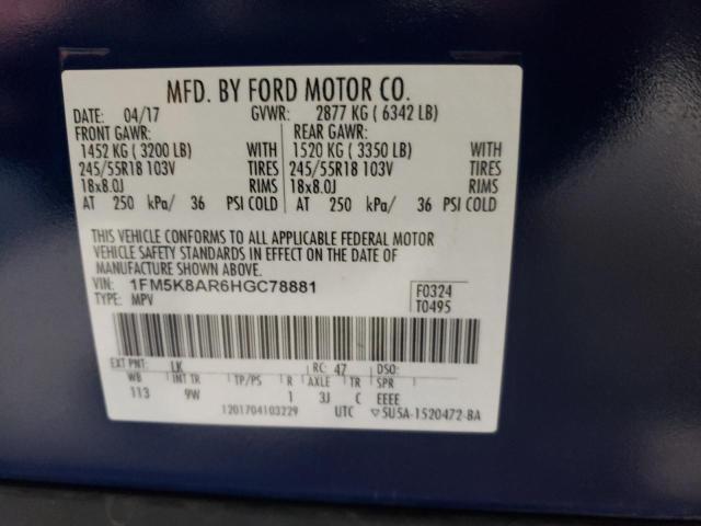 Photo 12 VIN: 1FM5K8AR6HGC78881 - FORD EXPLORER 