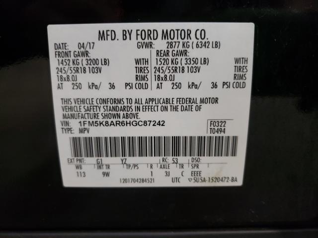 Photo 9 VIN: 1FM5K8AR6HGC87242 - FORD EXPLORER P 