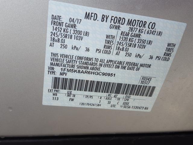 Photo 9 VIN: 1FM5K8AR6HGC90951 - FORD EXPLORER 