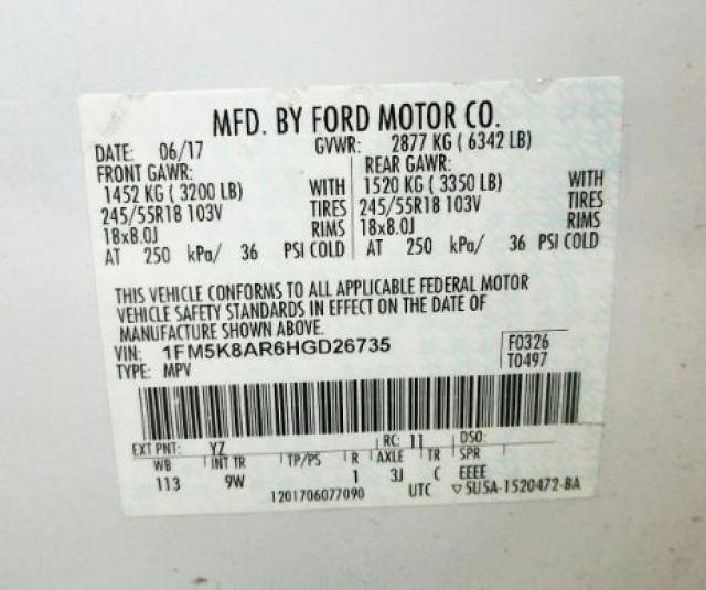 Photo 9 VIN: 1FM5K8AR6HGD26735 - FORD EXPLORER P 