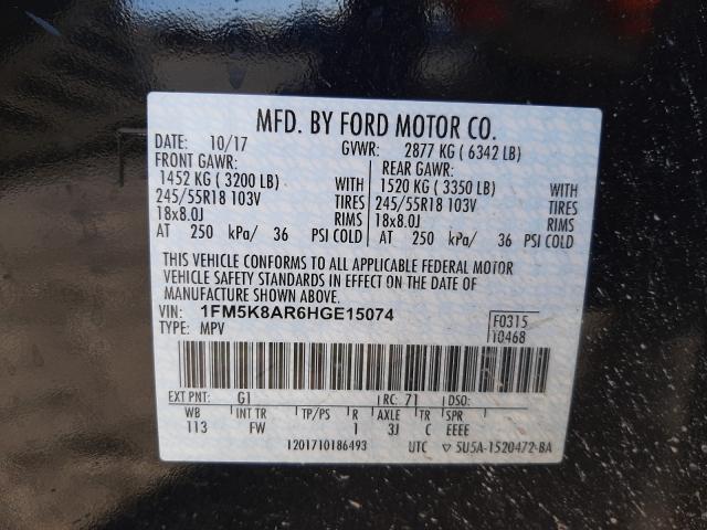 Photo 9 VIN: 1FM5K8AR6HGE15074 - FORD EXPLORER P 