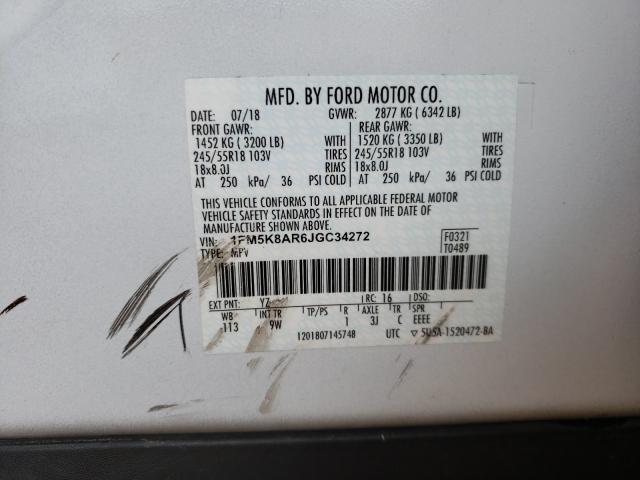 Photo 9 VIN: 1FM5K8AR6JGC34272 - FORD EXPLORER P 