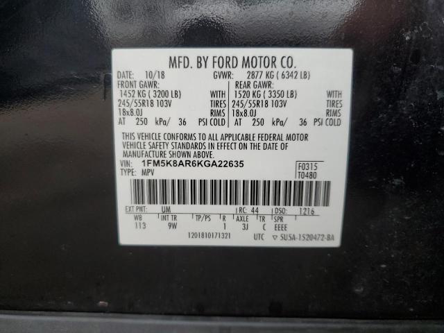 Photo 12 VIN: 1FM5K8AR6KGA22635 - FORD EXPLORER P 