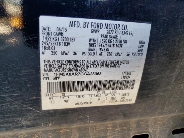 Photo 9 VIN: 1FM5K8AR7GGA28063 - FORD EXPLORER P 