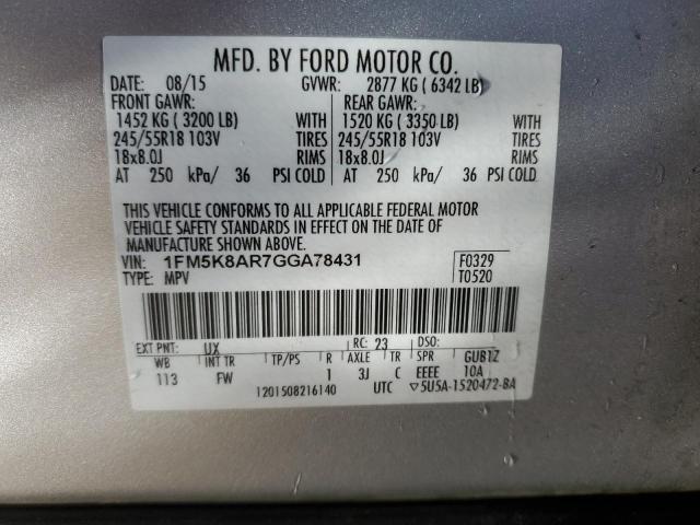 Photo 12 VIN: 1FM5K8AR7GGA78431 - FORD EXPLORER 