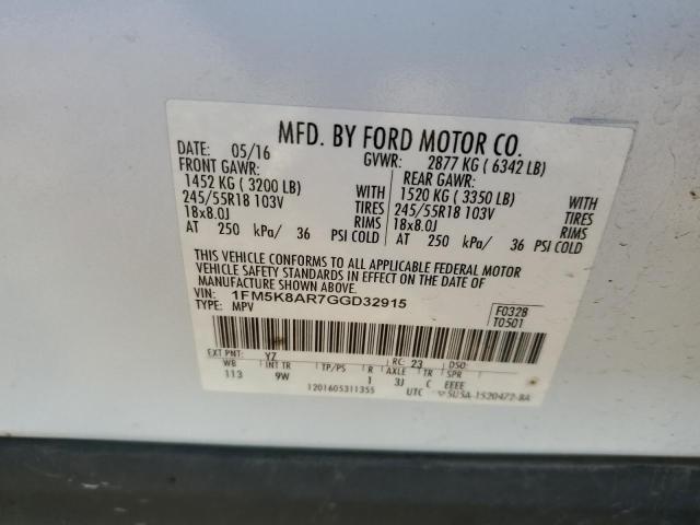 Photo 12 VIN: 1FM5K8AR7GGD32915 - FORD EXPLORER P 