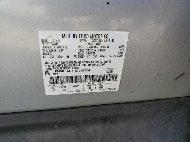 Photo 11 VIN: 1FM5K8AR7HGC07804 - FORD EXPLORER P 