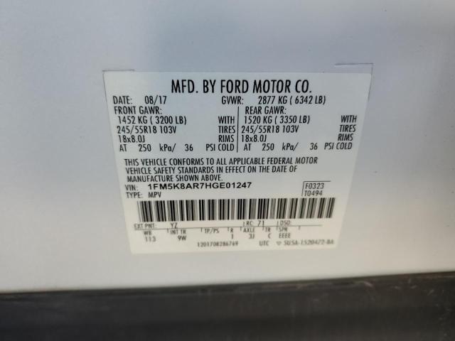 Photo 12 VIN: 1FM5K8AR7HGE01247 - FORD EXPLORER 