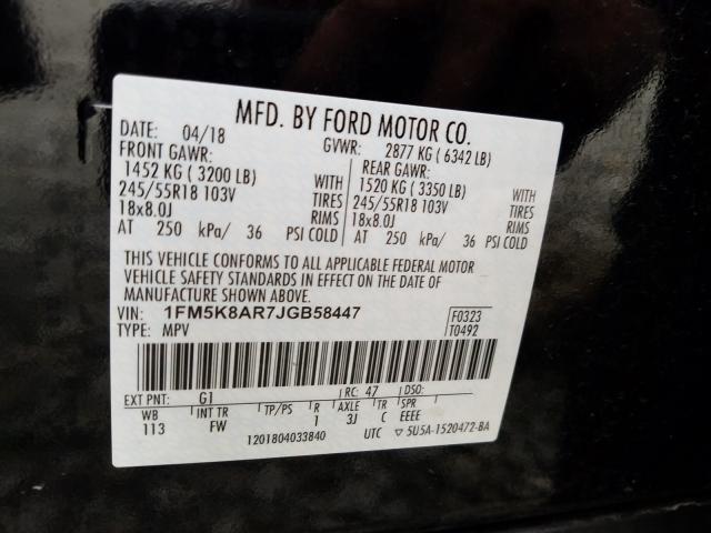 Photo 9 VIN: 1FM5K8AR7JGB58447 - FORD EXPLORER P 