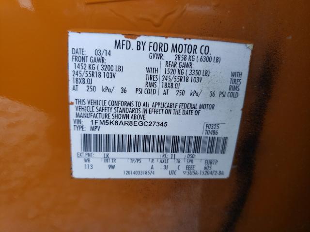 Photo 9 VIN: 1FM5K8AR8EGC27345 - FORD EXPLORER P 