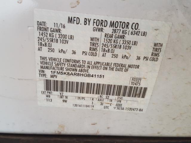 Photo 9 VIN: 1FM5K8AR8HGB41151 - FORD EXPLORER P 