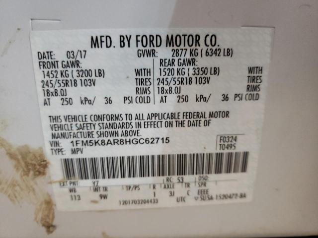 Photo 12 VIN: 1FM5K8AR8HGC62715 - FORD EXPLORER 