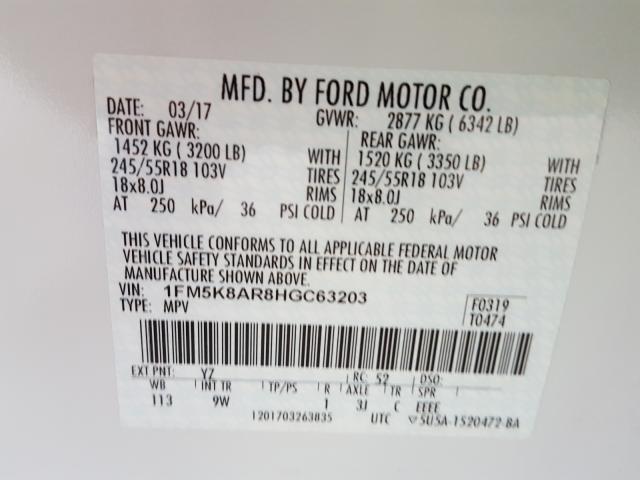 Photo 9 VIN: 1FM5K8AR8HGC63203 - FORD EXPLORER P 