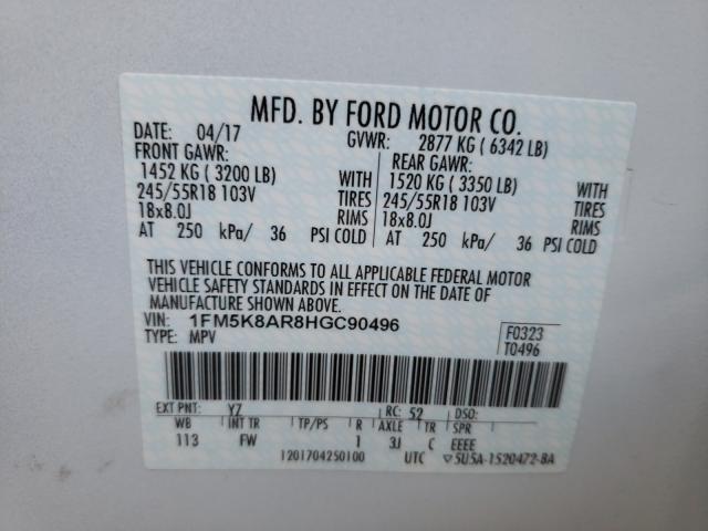 Photo 9 VIN: 1FM5K8AR8HGC90496 - FORD EXPLORER P 