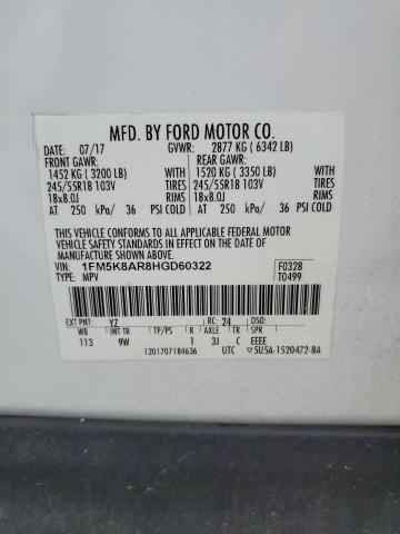 Photo 12 VIN: 1FM5K8AR8HGD60322 - FORD EXPLORER P 