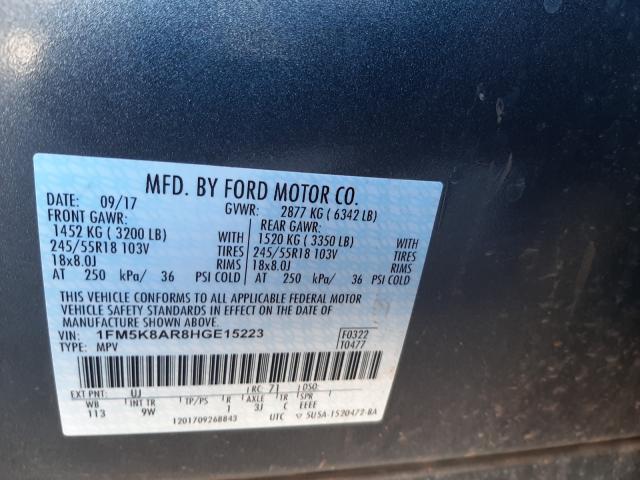 Photo 9 VIN: 1FM5K8AR8HGE15223 - FORD EXPLORER 