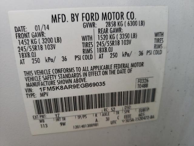 Photo 9 VIN: 1FM5K8AR9EGB69035 - FORD EXPLORER P 