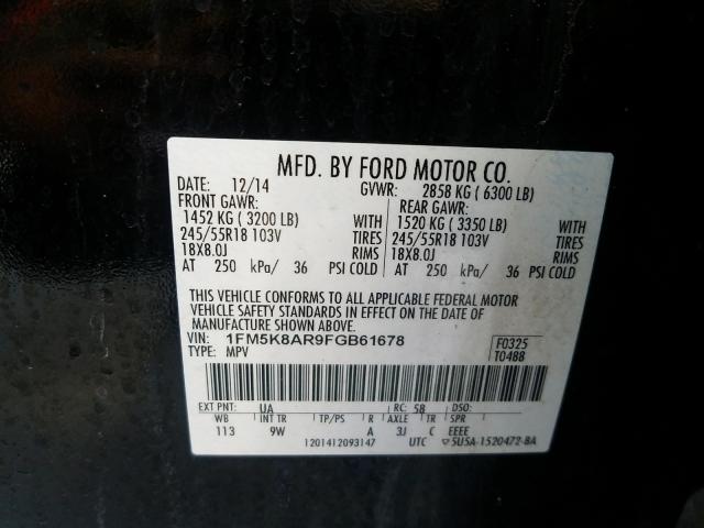 Photo 9 VIN: 1FM5K8AR9FGB61678 - FORD EXPLORER P 