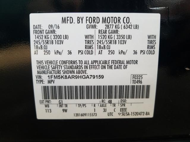 Photo 9 VIN: 1FM5K8AR9HGA79159 - FORD EXPLORER 