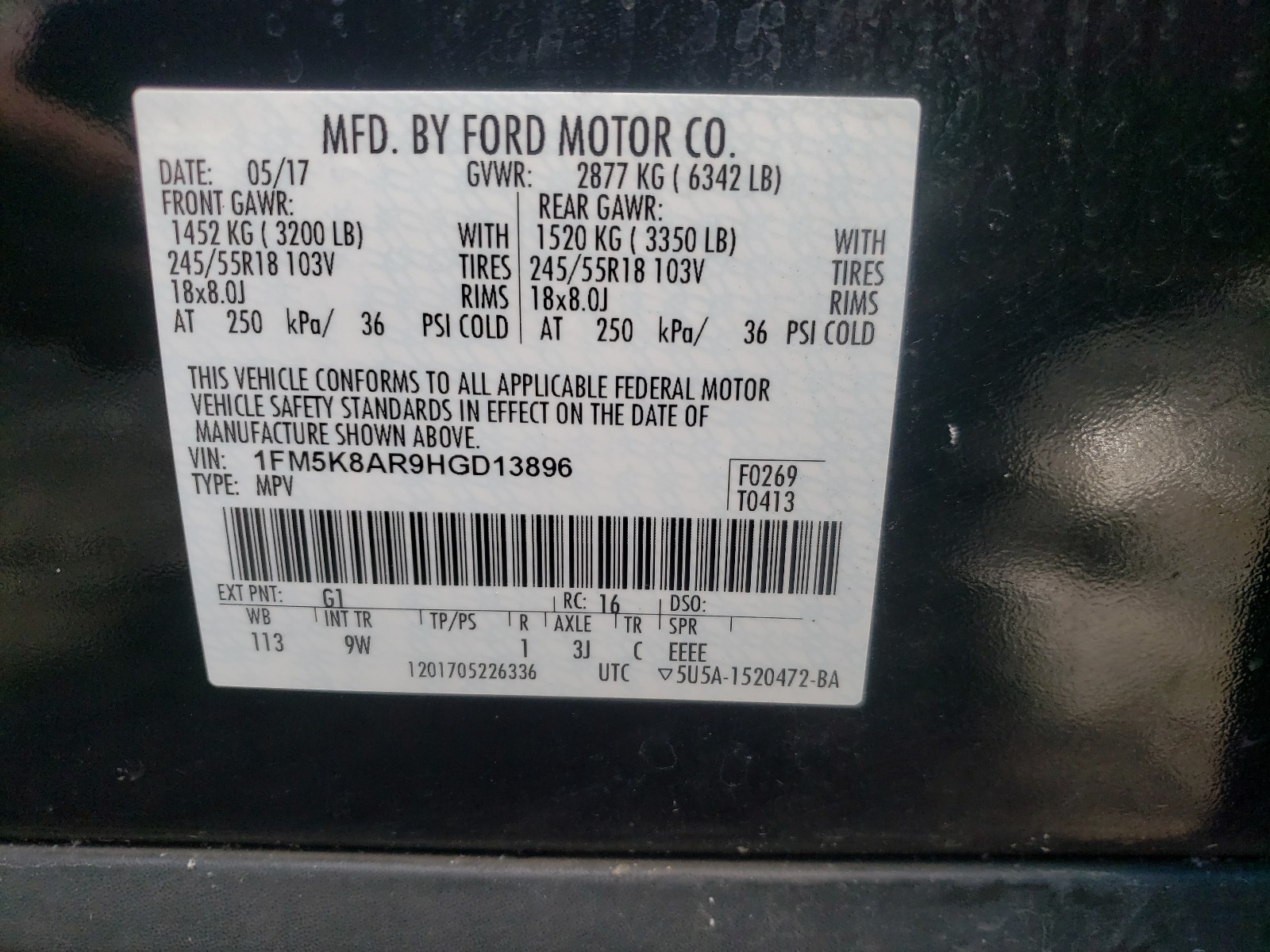 Photo 9 VIN: 1FM5K8AR9HGD13896 - FORD EXPLORER P 