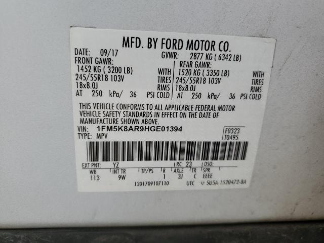 Photo 12 VIN: 1FM5K8AR9HGE01394 - FORD EXPLORER 