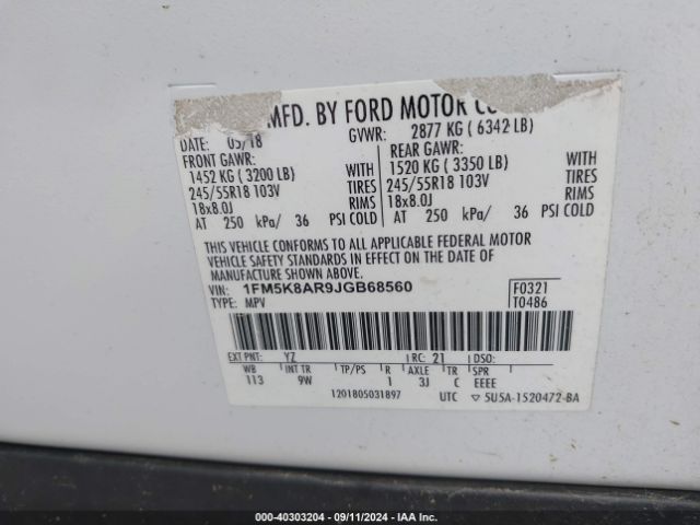 Photo 8 VIN: 1FM5K8AR9JGB68560 - FORD EXPLORER 