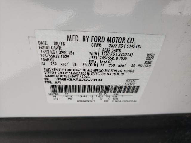 Photo 9 VIN: 1FM5K8AR9JGC74104 - FORD EXPLORER P 