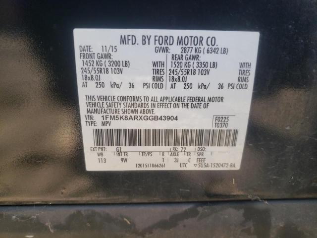 Photo 12 VIN: 1FM5K8ARXGGB43904 - FORD EXPLORER P 