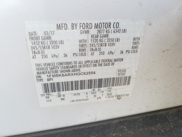 Photo 9 VIN: 1FM5K8ARXHGC62554 - FORD EXPLORER P 