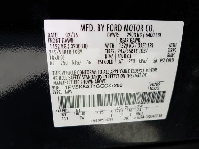 Photo 9 VIN: 1FM5K8AT1GGC37200 - FORD EXPLORER P 