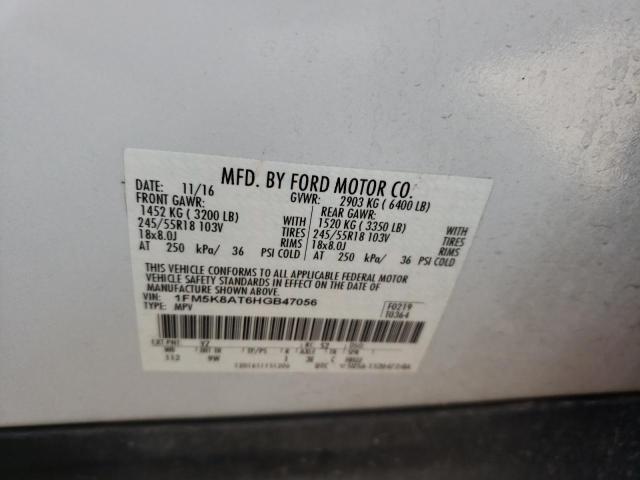 Photo 13 VIN: 1FM5K8AT6HGB47056 - FORD EXPLORER P 