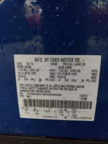 Photo 9 VIN: 1FM5K8AT8GGD06299 - FORD EXPLORER P 