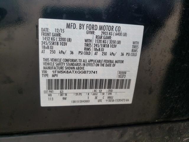 Photo 9 VIN: 1FM5K8ATXGGB73741 - FORD EXPLORER P 