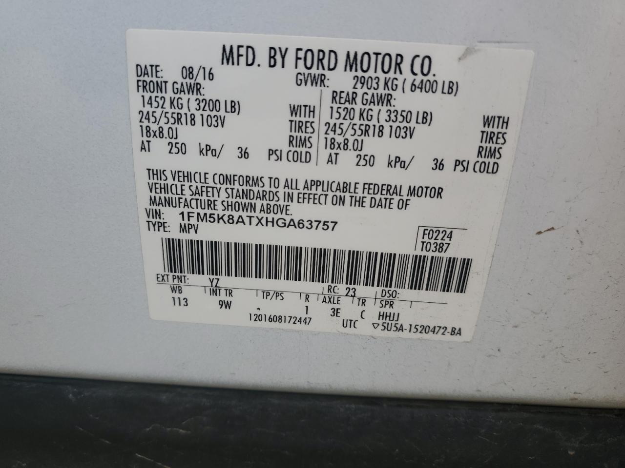 Photo 13 VIN: 1FM5K8ATXHGA63757 - FORD EXPLORER 