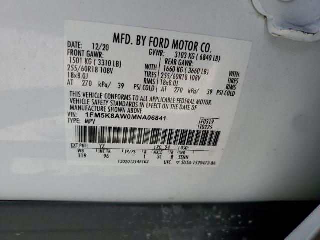 Photo 11 VIN: 1FM5K8AW0MNA06841 - FORD EXPLORER P 