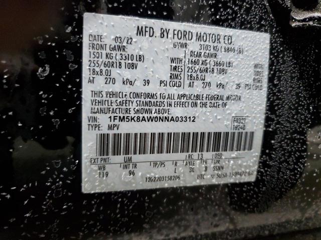 Photo 13 VIN: 1FM5K8AW0NNA03312 - FORD EXPLORER P 