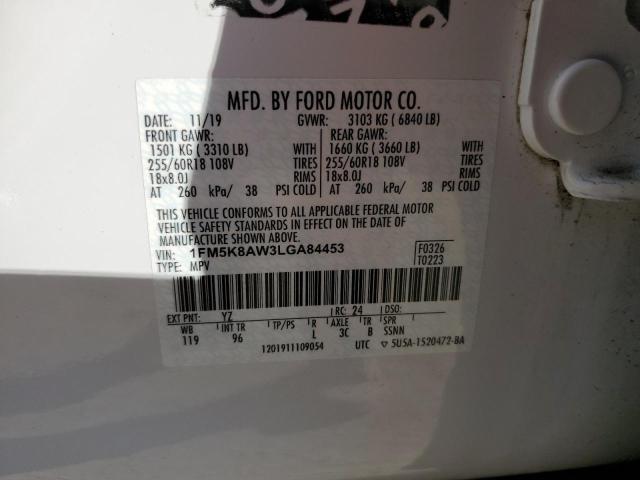 Photo 12 VIN: 1FM5K8AW3LGA84453 - FORD EXPLORER 